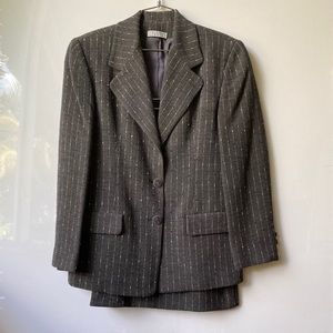 Vintage Barney's New York skirt pinstripe wool suit